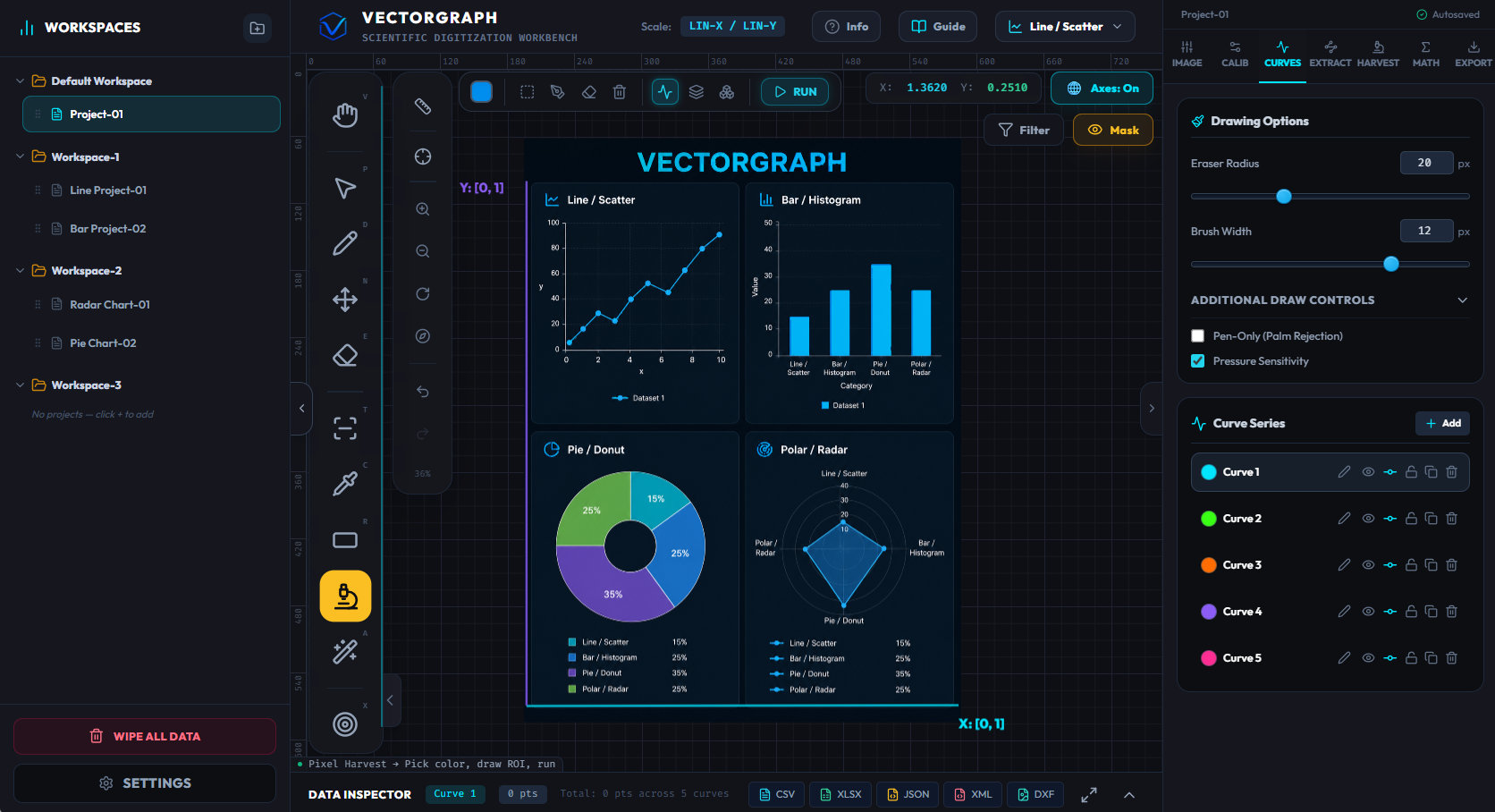VectorGraph | Professional Graph Digitizer & Data Extractor